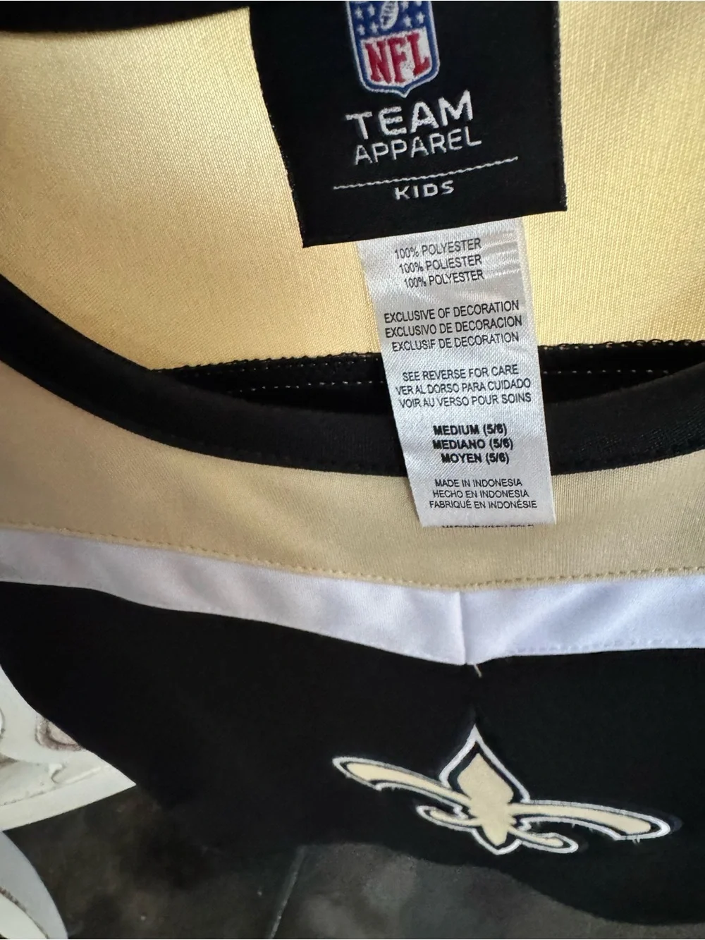 NFL kids New Orleans Saints cheerleader outfit size 5/6